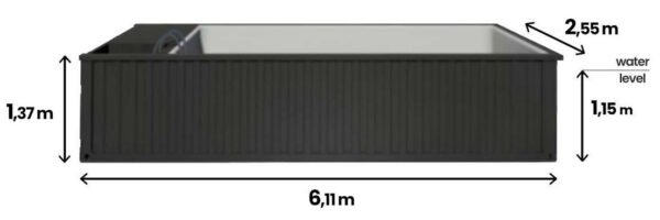 Piscina contenedor de 6,2 m x 2,5 m con bomba de calor, paquete Premium - Imagen 4