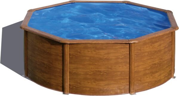  Piscina Elevada Redonda, Aspecto Madera, 300 x 120 cm - Imagen 4