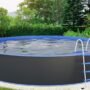 Piscina de Pared de Acero, 350 x 120 cm, Color Antracita