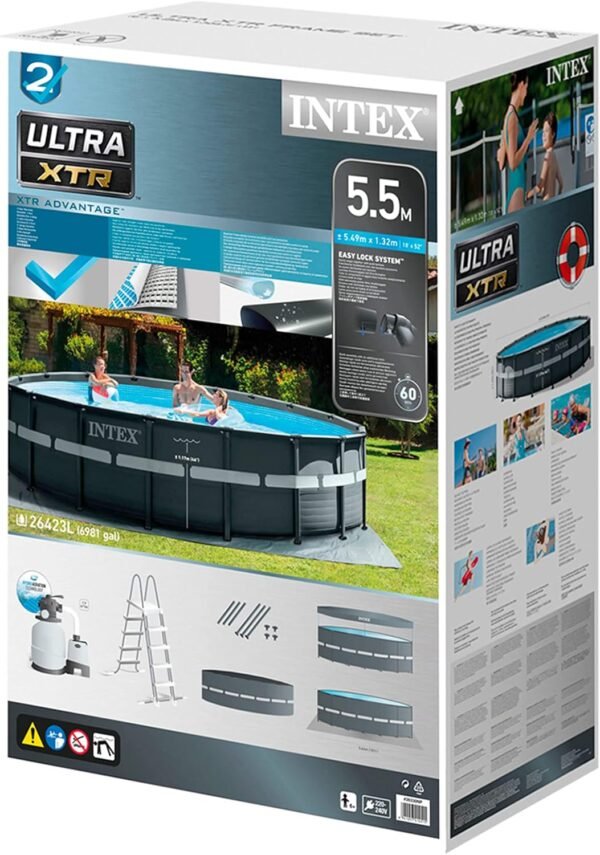 Intex Piscina elevada redonda Ultra XTR Frame 549x132 cm - Imagen 7
