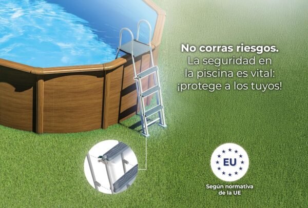  Piscina Elevada Redonda, Aspecto Madera, 300 x 120 cm - Imagen 2