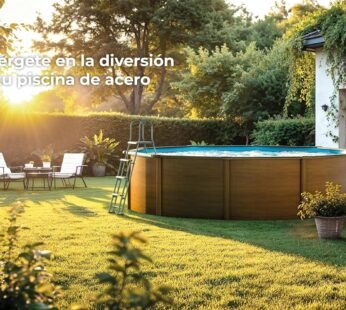  Piscina Elevada Redonda, Aspecto Madera, 300 x 120 cm