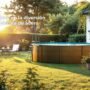  Piscina Elevada Redonda, Aspecto Madera, 300 x 120 cm